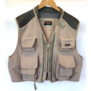 Redington Fishing Vest Large-XL Beige Mesh Pockets Zip
